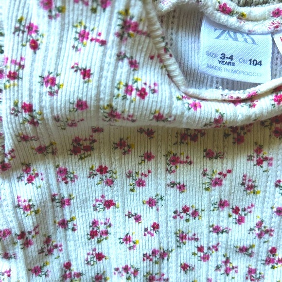 Zara ruffle short-sleeve floral tee, 3-4 years - Picture 4 of 5